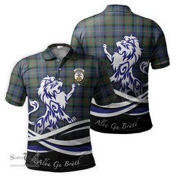 ScotsTee Shop Scottish Cameron of Erracht Ancient Clan Crest Tartan Polo Shirt Alba Gu Brath Regal Lion Emblem