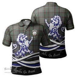ScotsTee Shop Scottish Cochrane Hunting Clan Crest Tartan Polo Shirt Alba Gu Brath Regal Lion Emblem