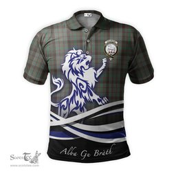 ScotsTee Shop Scottish Cochrane Hunting Clan Crest Tartan Polo Shirt Alba Gu Brath Regal Lion Emblem