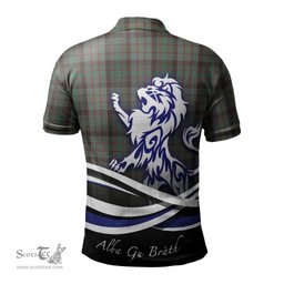 ScotsTee Shop Scottish Cochrane Hunting Clan Crest Tartan Polo Shirt Alba Gu Brath Regal Lion Emblem