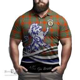 ScotsTee Shop Scottish MacGregor Ancient Clan Crest Tartan Polo Shirt Alba Gu Brath Regal Lion Emblem