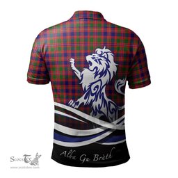 ScotsTee Shop Scottish MacIntyre Modern Clan Crest Tartan Polo Shirt Alba Gu Brath Regal Lion Emblem