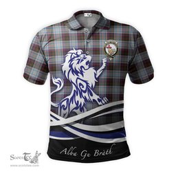 ScotsTee Shop Scottish MacDonald Dress Ancient Clan Crest Tartan Polo Shirt Alba Gu Brath Regal Lion Emblem