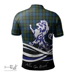 ScotsTee Shop Scottish Fletcher of Dunans Clan Crest Tartan Polo Shirt Alba Gu Brath Regal Lion Emblem