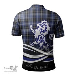 ScotsTee Shop Scottish Clark Clan Crest Tartan Polo Shirt Alba Gu Brath Regal Lion Emblem