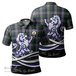 ScotsTee Shop Scottish Colquhoun Dress Clan Crest Tartan Polo Shirt Alba Gu Brath Regal Lion Emblem