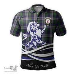 ScotsTee Shop Scottish Colquhoun Dress Clan Crest Tartan Polo Shirt Alba Gu Brath Regal Lion Emblem
