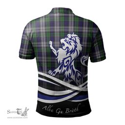ScotsTee Shop Scottish Colquhoun Dress Clan Crest Tartan Polo Shirt Alba Gu Brath Regal Lion Emblem
