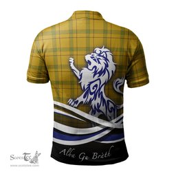 ScotsTee Shop Scottish Houston Clan Crest Tartan Polo Shirt Alba Gu Brath Regal Lion Emblem