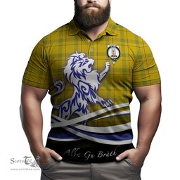 ScotsTee Shop Scottish Houston Clan Crest Tartan Polo Shirt Alba Gu Brath Regal Lion Emblem