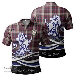 ScotsTee Shop Scottish MacFarlane Dress Clan Crest Tartan Polo Shirt Alba Gu Brath Regal Lion Emblem