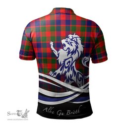 ScotsTee Shop Scottish Gow of Skeoch Clan Crest Tartan Polo Shirt Alba Gu Brath Regal Lion Emblem