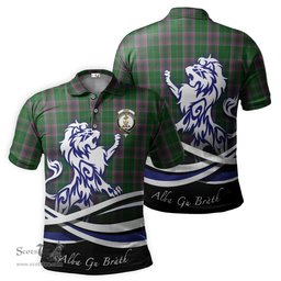 ScotsTee Shop Scottish Gray Hunting Clan Crest Tartan Polo Shirt Alba Gu Brath Regal Lion Emblem