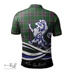 ScotsTee Shop Scottish Gray Hunting Clan Crest Tartan Polo Shirt Alba Gu Brath Regal Lion Emblem