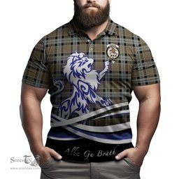 ScotsTee Shop Scottish Graham of Menteith Weathered Clan Crest Tartan Polo Shirt Alba Gu Brath Regal Lion Emblem