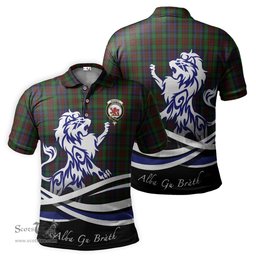 ScotsTee Shop Scottish MacDuff Hunting Clan Crest Tartan Polo Shirt Alba Gu Brath Regal Lion Emblem