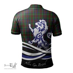 ScotsTee Shop Scottish MacDuff Hunting Clan Crest Tartan Polo Shirt Alba Gu Brath Regal Lion Emblem