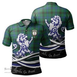 ScotsTee Shop Scottish Henderson Ancient Clan Crest Tartan Polo Shirt Alba Gu Brath Regal Lion Emblem