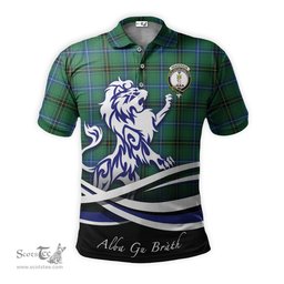 ScotsTee Shop Scottish Henderson Ancient Clan Crest Tartan Polo Shirt Alba Gu Brath Regal Lion Emblem