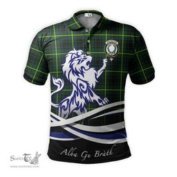 ScotsTee Shop Scottish MacArthur Modern Clan Crest Tartan Polo Shirt Alba Gu Brath Regal Lion Emblem