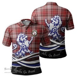 ScotsTee Shop Scottish MacDougall Dress Clan Crest Tartan Polo Shirt Alba Gu Brath Regal Lion Emblem