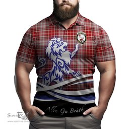 ScotsTee Shop Scottish MacDougall Dress Clan Crest Tartan Polo Shirt Alba Gu Brath Regal Lion Emblem