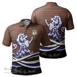 ScotsTee Shop Scottish MacKintosh Hunting Weathered Clan Crest Tartan Polo Shirt Alba Gu Brath Regal Lion Emblem