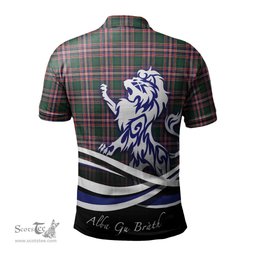 ScotsTee Shop Scottish MacFarlane Hunting Modern Clan Crest Tartan Polo Shirt Alba Gu Brath Regal Lion Emblem