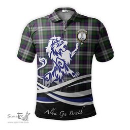 ScotsTee Shop Scottish MacCallum Dress Clan Crest Tartan Polo Shirt Alba Gu Brath Regal Lion Emblem