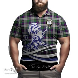 ScotsTee Shop Scottish MacCallum Dress Clan Crest Tartan Polo Shirt Alba Gu Brath Regal Lion Emblem