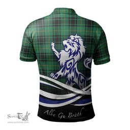 ScotsTee Shop Scottish MacArthur Ancient Clan Crest Tartan Polo Shirt Alba Gu Brath Regal Lion Emblem