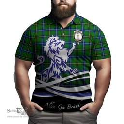 ScotsTee Shop Scottish Henderson Modern Clan Crest Tartan Polo Shirt Alba Gu Brath Regal Lion Emblem