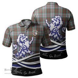 ScotsTee Shop Scottish MacBain Dress Clan Crest Tartan Polo Shirt Alba Gu Brath Regal Lion Emblem