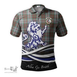 ScotsTee Shop Scottish MacBain Dress Clan Crest Tartan Polo Shirt Alba Gu Brath Regal Lion Emblem