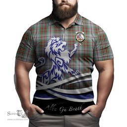 ScotsTee Shop Scottish MacBain Dress Clan Crest Tartan Polo Shirt Alba Gu Brath Regal Lion Emblem