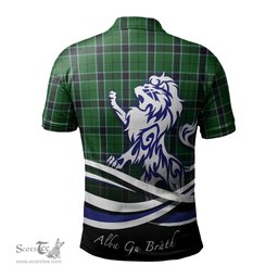 ScotsTee Shop Scottish Innes Hunting Clan Crest Tartan Polo Shirt Alba Gu Brath Regal Lion Emblem