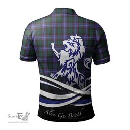 ScotsTee Shop Scottish Guthrie Modern Clan Crest Tartan Polo Shirt Alba Gu Brath Regal Lion Emblem