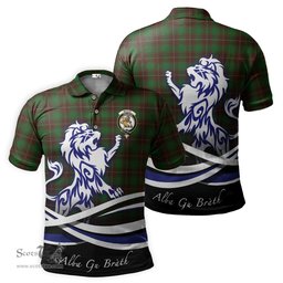 ScotsTee Shop Scottish MacFie Hunting Clan Crest Tartan Polo Shirt Alba Gu Brath Regal Lion Emblem
