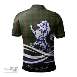 ScotsTee Shop Scottish MacFie Hunting Clan Crest Tartan Polo Shirt Alba Gu Brath Regal Lion Emblem