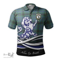 ScotsTee Shop Scottish MacInnes Ancient Clan Crest Tartan Polo Shirt Alba Gu Brath Regal Lion Emblem