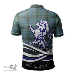 ScotsTee Shop Scottish MacInnes Ancient Clan Crest Tartan Polo Shirt Alba Gu Brath Regal Lion Emblem