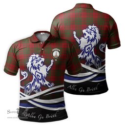ScotsTee Shop Scottish MacAlister of Glenbarr Clan Crest Tartan Polo Shirt Alba Gu Brath Regal Lion Emblem