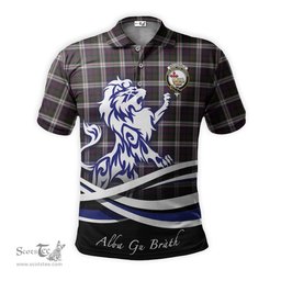 ScotsTee Shop Scottish MacDonald Dress Clan Crest Tartan Polo Shirt Alba Gu Brath Regal Lion Emblem