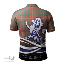 ScotsTee Shop Scottish MacKinnon Ancient Clan Crest Tartan Polo Shirt Alba Gu Brath Regal Lion Emblem