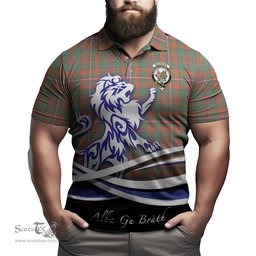 ScotsTee Shop Scottish MacKinnon Ancient Clan Crest Tartan Polo Shirt Alba Gu Brath Regal Lion Emblem