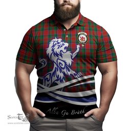ScotsTee Shop Scottish MacDuff Clan Crest Tartan Polo Shirt Alba Gu Brath Regal Lion Emblem