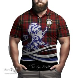 ScotsTee Shop Scottish MacAlister of Skye Clan Crest Tartan Polo Shirt Alba Gu Brath Regal Lion Emblem