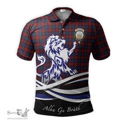 ScotsTee Shop Scottish MacLachlan Clan Crest Tartan Polo Shirt Alba Gu Brath Regal Lion Emblem
