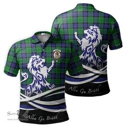 ScotsTee Shop Scottish Graham of Menteith Modern Clan Crest Tartan Polo Shirt Alba Gu Brath Regal Lion Emblem