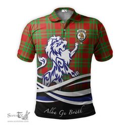 ScotsTee Shop Scottish MacGregor Modern Clan Crest Tartan Polo Shirt Alba Gu Brath Regal Lion Emblem